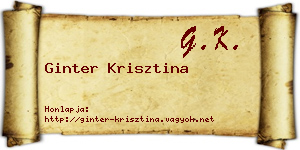 Ginter Krisztina névjegykártya